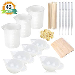 8PCS Silicone Measuring Cups for Resin 100ml 10ml, Nonstick Silicone Mixing Cups, Epoxy Resin Cups, Glue Tools Sticks Pipettes Finger Cots for Epoxy Resin, Casting Molds, Slime, Art, Waxing,Cup Turner