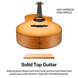 Donner Acoustic Guitar for Beginner Adult Teen Full Size Guitarra Acustica 41 Inch Solid Spruce Top Cutaway JF Body Starter Kit with FREE Online Classes and Essential Accessories, Right Hand DAF-410