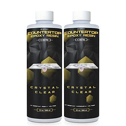 Epoxy Resin for Countertop - 0.5 Gallon Kit - UV Resistant Crystal Clear Epoxy Resin Kit - 1:1 Ratio for Clear Coating Wood, Tabletop, Bartop, Art (0.25 Gallon + 0.25 Gallon)