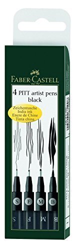 Faber-Castell Artist Pens (Set of 4) Color: Black