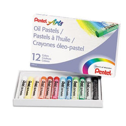 Oil Pastel Set With Carrying Case,12-Color Set, Assorted, 12/Set, Sold as Pack of 6