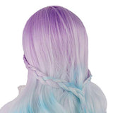 MUZIWIG 1/3 Bjd Doll Hair Wig High Temperature Long Curly Purple Blue Wig for 1/3 BJD Doll