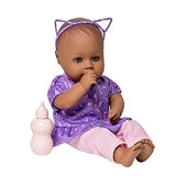 Adora Playtime Baby Doll 13" Wild at Heart - Dark Skin Tone, Brown Open/Close Eyes, Comes with A Baby Bottle
