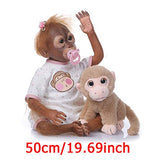 ICCQ 20 Inch Realistic Doll Soft Silicone Vinyl Newborn Babies Monkey Lifelike Handmade Toy Children Birthday Gifts