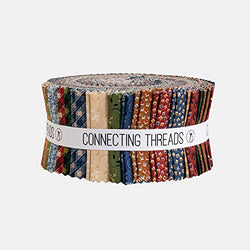 Connecting Threads Print Collection Precut Cotton Quilting Fabric Bundle 2.5" Strips (Main Street Mercantile)