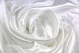 RayLineDo WHITE Color SILKY SATIN FABRIC DRESSMAKING WEDDING PROM-PER YARD