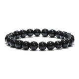 Stone Beads Box Kits 240pcs Round Loose Gemstone 8mm Natural Amethyst Black Obsidian Lava Stone