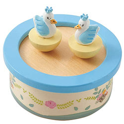 RUYU Wooden Music Box,Musical Box Swan Toy Decoration Birthday Present for Lover Friends and Children,Pink (Blue)