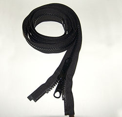 Zipper, 24" Inch, YKK, Black, #8, Seperating Zipper, Double Metal Slider, Boat Canvas
