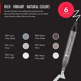 Marabu Alcohol Based Sketch Markers - 6 Colors Drawing Markers for Artists - Fine and Chisel Dual Tip - Alcohol Markers for Adult Coloring, Painting, Illustrating, Sketching, and Drawing