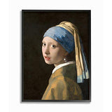 Stupell Industries Girl with A Pearl Earring Classical Portrait Painting Black Framed Wall Art, 16 x 20, Design by Artist Johannes Vermeer