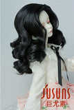 JD343 7-8inch 18-20CM Synthetic Mohair Hand Push Retro Lady Doll Wigs 1/4 MSD Porcelain BJD Doll Hair (Black)