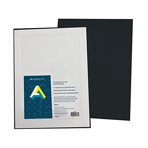 Aa Super Value Canvas Panel Black 9X12 Pk/5