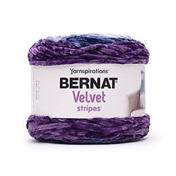 Bernat Velvet Stripes Yarn 10.5 Ounces 315 Yards ( Royale)