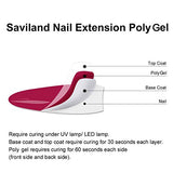 Saviland Poly Nails Gel Kit - Glitter Poly Gel 7 Colors Builder Nail Gel Nail Extension Gel Nail Enhancement Manicure Kit for Gel Polish Starter and Professional Nail Technician Blue Series