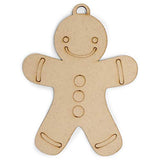 Unfinished Wooden Christmas Ornaments, Gingerbread Men (3.2 x 4.7 in, 24 Pack)
