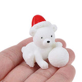 37YIMU 23 Pieces Miniature Resin Toys Christmas Tree Snowman Santa Claus Houses Figurines Fairy Garden Landscape Crafts Ornament