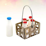 Exceart 6PCS Dollhouse Basket Milk Bottles Miniature Baskets 1ï¼š12 Dollhouse Decoration Mini House Accessories