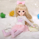 W&Y BJD Doll,1/6 SD Dolls 10 Inch 19 Ball Jointed Doll Children's Creative Toys with Clothes Shoes Wigs Free Makeup Surprise Doll Best Gift for Girls