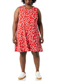 Amazon Essentials Women's Tank Swing Dress, Red Tossed Poppy, Large