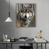 DIY 5D Diamond Painting Wolf Kits for Adults Full Drill, Painting Cross Stitch Crystal Rhinestone Embroidery Pictures Arts Craft for Home Wall Decor Gift，5D Painting Arts Kit (Wolf)