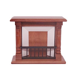 Blackzone Doll House Furniture 1/12 Wooden Fireplace Model Kids Toy Miniature Accessory Brown