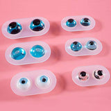 WANDIC Doll Eyes Molds, Set of 6 Eyeball Dome Silicone Molds Resin Eyeball Mould BJD Doll Heavy Pupil Eye Clear Silicone Mold for DIY Craft