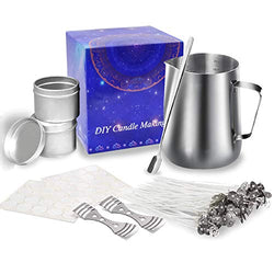 Candle Making Kit: DIY Candle Craft Tools for Adults Including Candle Make Pouring Pot, Spoon, Candle Tins, Candle Wicks, Wicks Sticker, 3-Hole Candle Wicks Holder, Gifts for Best Friends Women Mom