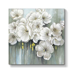 TAR TAR STUDIO Floral Canvas Art Wall Decor: Oil Painting Style Flowers Canvas Artwork Print on Wrapped Canvas for Bedrooms (24''W x 24''H, Multiple Sizes)