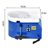 SKYTOU Pottery Wheel Pottery Forming Machine 25CM 350W Electric Pottery Wheel with Foot Pedal DIY Clay Tool Ceramic Machine Work Clay Art Craft (Blue)