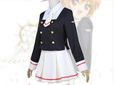 Anime Cosplay Card Captor Sakura Cos Japanese Uniform Daily Woman Girls Kinomoto Sakura Cosplay Costume Top+Skirt+tie+Socks (L) Black