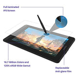 2021 HUION Kamvas 12 Graphics Drawing Tablet with Screen Full-Laminated Android Support Pen Display with Battery-Free Stylus Tilt 8192 Levels Pressure 8 Express Keys 10pcs Felt Nibs