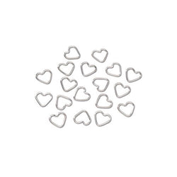 9MM x 11MM Jump Rings - Heart - Sterling Silver Plated (Bright Silver, 12 pieces/package)