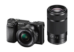 Sony A6000 Interchangeable Lens Digital Camera with SELP1650 and SEL55210 Lens Kit - Black (24.3MP)