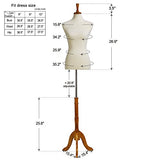 SONGMICS Female Mannequin Torso Body Form with Adjustable Tripod Stand, Medium Size 6-8, 34" 26" 35", for Clothing Dress Jewelry Display Photography Beige UMDF01BE
