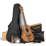 Caramel CT207 Acacia Tenor Acoustic & Electric Ukulele with Additional Strings, Padded Gig Bag, Strap and EQ cable