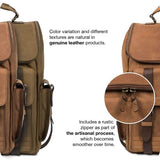 VELEZ Archaeology Brown Leather Backpack - Men's Vintage Laptop Bag 15"