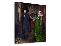 Niwo Art - The Arnolfini Portrait, World's Most Famous Paintings Series, Canvas Wall Art Home Decor, Gallery Wrapped, Stretched, Framed Ready to Hang (16"x12"x3/4")