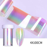 Foil Nail Transfer Stickers Strips Cellophane for Women Girls Holographic Shattered Broken-Glass Reflective Mirror Shard Effect Design Manicure Starry Sky Nail Art Wraps Decals