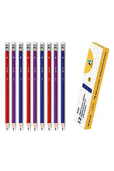 Adel Blacklead Pencil With Erasers 12pcs in 1 Pack (Assorted Colors)