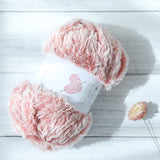 Lerchiyar Thick and Fluffy Artificial Fur Polyester Yarn yarn-100% polyester-200g/7oz-131yds/120m, Crochet Knitting Garments, Knitting DIY Craft（1pc Pink prodle）