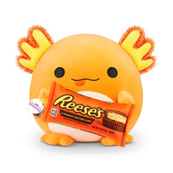 Snackles (Reese's Pieces) Axolotl Super Sized 14 inch Plush by ZURU, Ultra Soft Plush, Collectible Plush with Real Licensed Brands, Stuffed Animal