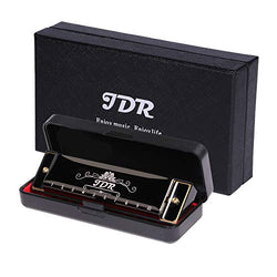 JDR Harmonica ,10 Holes 20 Tones Blues Harmonica Key of C ,With 1mm Plate Structure For Beginners, Kids, Musician, Suitable For Any Occasion, Like Blues, Folk, Jazz and Pop