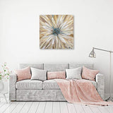 Hand Painted Floral Canvas Artwork, Home Decor, Modern Wall Art,Oil Paintings for Living Room Bedroom,"Gold Daisy" 30x30 inch (yellow)