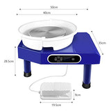 SEAAN Electric Pottery Wheel Machine 25CM Pottery Throwing Ceramic Machine LCD Touch Ceramic DIY Clay Tool for Ceramic Work Art Clay with 10 Pcs Clay Sculpting Tools, Foot Pedal