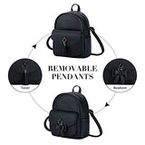 ECOSUSI Mini Backpack for Women Cute Bowknot Small Backpack Purse Girls Leather Bookbag Ladies Satchel Bags,with Charm Tassel