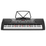 Hamzer 61-Key Electronic Keyboard Portable Digital Music Piano with Lighted Keys, Microphone & Sticker Set