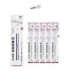 Tombow MONO Zero Eraser, 2.3mm Round Tip Pen-Style Eraser & 5 packs (10 pieces) of Refills Value