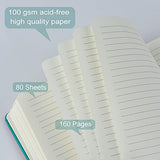 Coopay 2 Pack A5 Journal Notebooks Classic College Ruled Notebooks Hardcover Leatherette Lined Journals for Office Home School Business, 8.3 x 5.5 inch, 100GSM Thick Paper, 160 Pages (Green)