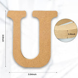 4 Inch Designable Wood Letters, Unfinished Wood Letters for Wall Decor Decorative Standing Letters Slices Sign Board Decoration for Craft Home Party Projects (U)